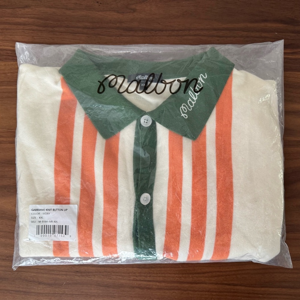 NWT Malbon Golf Gabbiano Knit Button Up Men's Shirt - Picture 13 of 15